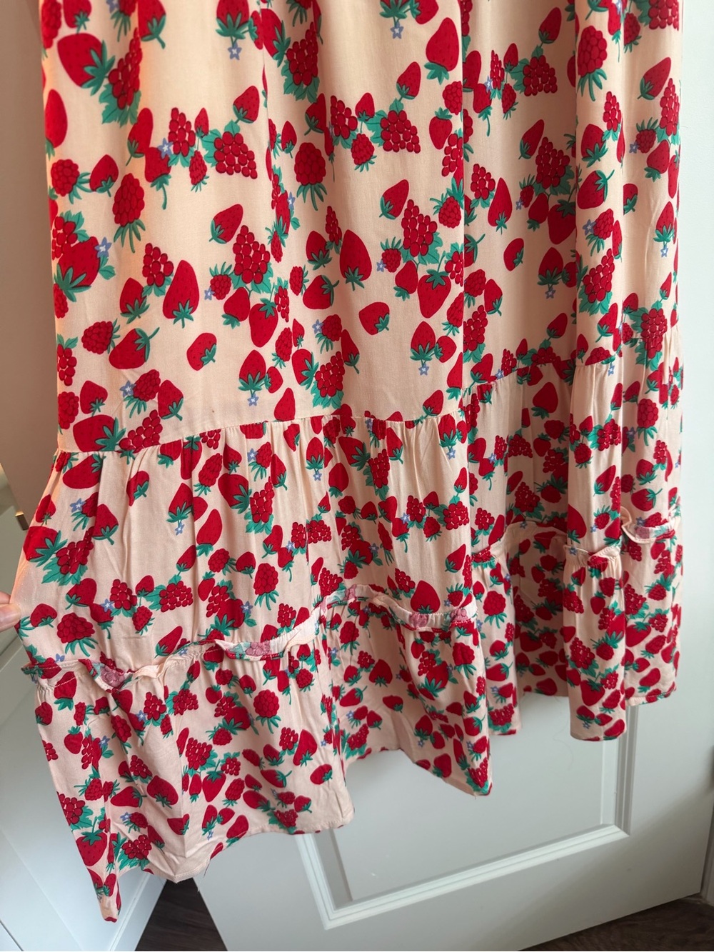 Betsey Johnson Maxi Dress with Red Strawberry Print - Picture 3 of 7